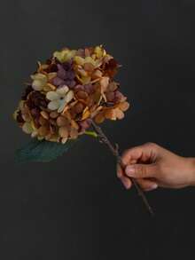 1 pezzo Fiore artificiale di ortensia vintage, decorazione per il soggiorno, composizione floreale di ortensia vintage, fiore di seta, decorazione per la casa, accessorio per la fotografia - Multicolore - Visualizzare 7