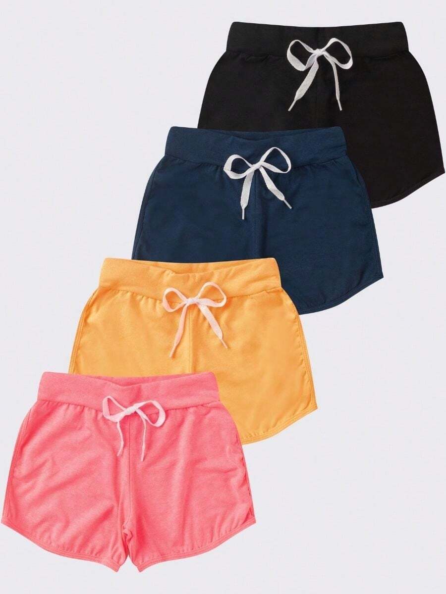 Kit 4 Shorts For Girls, Children's Youth, Women's Summer Bermuda Shorts - Nhiều màu - Xem 1