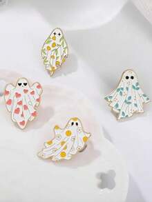 Boo-Tiful Halloween Brooch Pin - Cute Gothic Designs With Pastel Colors (Teal, Pink, Yellow, Mint), Lightweight Everyday Jewelry Badge For Halloween Party, Costume - Perfect Spooky Gift For Women & Teens, Halloween Decorations, Festive Accessories, Whimsical Design, Detailed Enamel Work, Decorative Accessory, Teen Fashion, Holiday Decorations, Accessory Costume Accessories Bag Charms Office Accessories
