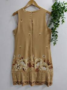 Plain  Dress With Fake - Light Yellow - View 2