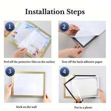 1pc A4/A5/A6 Magnetic Picture Frame/Display Decal (No Drill, Damage-Free Installation), Wall Art Frame, Poster, Ad, Photo, Certificate, Business License Display Frame - Multicolor - View 7