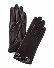 Bruno Magli Chain Cuff Cashmere-Lined Leather Gloves - màu đen - Xem 2