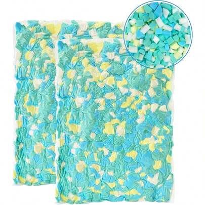 Shredded Memory Foam Refill 4.4KG For Bean Bag Filling, Premium Soft And Great For Filler, Multi Color And Shape Stuffing