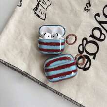 Husă de protecție pentru căști, transparentă lucioasă, cu dungi vintage, compatibilă cu Apple 1 2 3 4 New Apple 2, cadou pentru prieteni