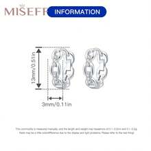 MISEFF 1对正品S925纯银耳环空心链圆形耳环精致气质耳环饰品女礼物情人节礼物生日礼物