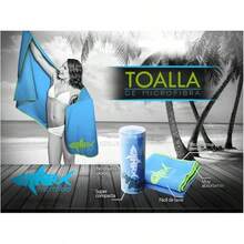 SHARX Toalla Deportiva Grande de Microfibra| Absorbente y fácil de Lavar| Ideal para Deportes y Actividades al Aire Libre| 80 x 160 cm. - azul claro - Ver 3