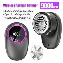 Quitapelusas recargable portátil con cepillo de limpieza, quitapelusas de tela eficaz para ropa, muebles y alfombras, elimina bolas de pelusa, Tipo-C