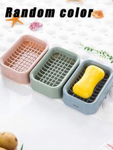 Minimalist Soap Dish, Rectangular Plastic Soap Box With Cover, Draining Soap Tray, Rectangular Plastic Soap Rack, Bathroom Soap Holder, Covered Soap Box, Bathroom Draining Soap Dish, Minimalist Soap Box Storage Rack, Bathroom Accessories, Home Bathroom Decor, Autumn Decor, Back To School - MultiWarna - View 17