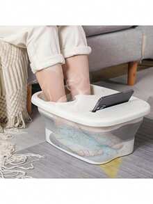 1 Piece Adult Foldable Massage Foot Bath, Home And Dormitory Use, Simple Design, With Cover, Deep Soaking Foot Bath, Ergonomic Design, Suitable For Travel And Home Use, Gift For Parents, Relatives And Friends, Moving Gifts