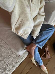 HH Retro Chic Autumn Winter Women's Woolen Single Button Loose Fit Casual Versatile Outerwear - White - View 10