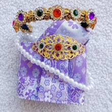 (仅娃娃衣服) 适用于拉布布娃娃 17cm 拉布布泰国限量版娃娃衣服，老伯戴可爱 LBB 服装 + 头带 + 项链，适合 1-3 代，时尚套装