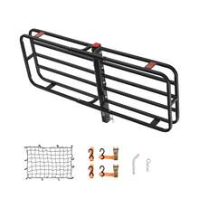 53" X 19" X 5", Hitch Cargo Carrier, 500 Lbs Capacity Hitch Cargo Carrier With Hitch Stabilizer & Ratchet Straps, Hitch Mount Cargo Carrier With Cargo Net With Hook, Fit For SUVs - Black - View 8