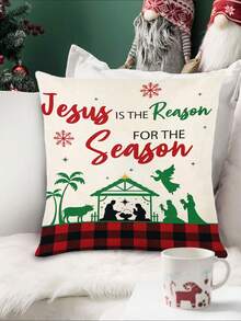 1 szt. bieżnik na stół z motywem Narodzenia Pańskiego, bieżnik na stół z motywem bożonarodzeniowym, bieżnik na stół z motywem bożonarodzeniowym, bieżnik na stół, bieżnik na stół, 1 szt. bieżnik na stół, 4 szt. podkładek, 1 szt. poszewka na poduszkę, 3 dostępne produkty, sezonowe dekoracje do domu, artykuły na imprezy wewnętrzne i zewnętrzne, zimowe dekoracje do domu, dekoracje świąteczne, wystrój pokoju na Boże Narodzenie, dekoracja na imprezę świąteczną - Wielokolorowe - Zobacz 5