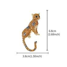 1pc Leopard Animal Casual Vintage Zinc Alloy Rhinestone Inlaid Brooch, Suitable For Men's Daily, Workplace, Banquet Occasions, Autumn/Winter Coat, Suit Jacket Lapel Pin Accessory, Holiday Gift - Leopard - View 6