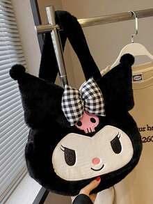 Sanrio 1 pièce Sac Kuromi Sac à main de grande capacité avec personnage de dessin animé mignon Cinnamoroll My Melody. Sac de messager cadeau (certains accessoires peuvent être aléatoires)