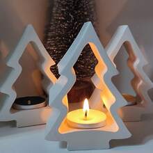 Mucegai DIY pentru suport de lumânări cu goluri de Crăciun, mucegai pentru suport de lumânări pentru decor acasă, rășină, ipsos, mucegai de silicon