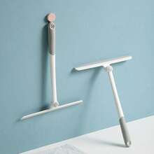 人体工学T型玻璃刮水器，360°旋转头灵活无盲区，多功能刮水器，浴室水渍。防滑手柄，干湿两用，家用清洁工具 - 彩色 - 查看 5