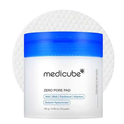 Medicube Zero Pore Pads 2.0, Dual-Textured Facial Toner Pads For Exfoliation And Pore Care With 4.5% AHA Lactic Acid & 0.45% BHA Salicylic Acid, Ideal For All Skin Types, Korean Skin Care (70 Units)
