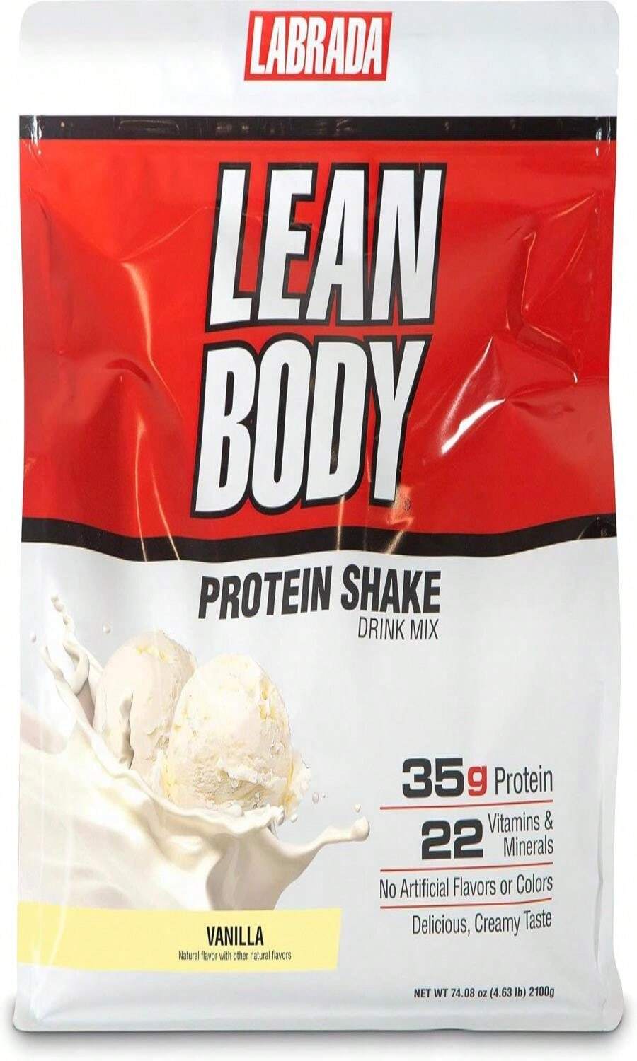 Labrada Nutrition Lean Body Hi-Protein Shake, Strawberry, 247-Pound Tub Strawberry PACKAGING MAY VARY - Flavor NameH - 查看 1