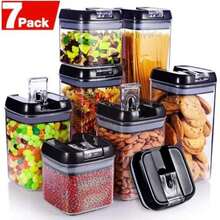 Food Storage Containers, 7  Plastic Cereal Storage Containers, Stackable Dry Food Storage Containers For Kitchen Pantry Organization - Multicolor - View 2