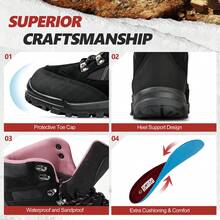 Hiking Boots Womens Waterproof Outdoor Womens Hiking Boots Trekking Camping Trail Boots - 粉色 - 查看 5