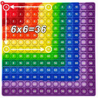 1 件彩色 12x12 乘法游戏 PushBubble 烦躁玩具，乘法表数学教学资源，适合 3 岁以上儿童的益智玩具礼物