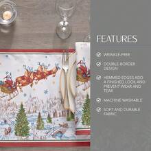 Home Fashions Santa Sleighride - Mantel de Navidad y Navidad, 60 x 84 Pulgadas, Rectangular - Manteles individuales (juego de 4) - Ver 8