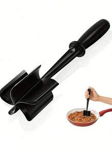 3-In-1 Handheld Kitchen Tool: Meat Chopper, Scraper And Mixing Shovel - màu đen - Xem 2