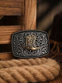 1pc Western Style Buckle, Waist Belt Buckle, Leather Belt Buckle, Animal Buckle - Western Buckle Pattern - View 4