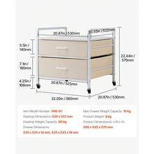 Mini Refrigerator With Storage Base, 176 Lbs, White, Mini Fridge Table, 2 Drawers - White - View 7