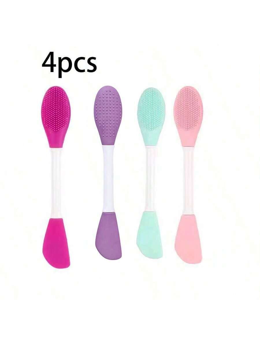 فرشاة وجه سيليكون ذات رأسين للتنظيف والتدليك وتطبي...