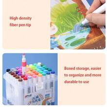 24/36 couleurs Stylos feutres, stylos de coloriage pour le dessin, l'écriture, le graffiti, la coloration des enfants. Ensemble de stylos de graffiti, de marqueurs, de stylos aquarelle offrant de riches capacités créatives de dessin et d'écriture pour les enfants. Opaques, empilables, imperméables, séchage rapide, stylos aquarelle peints à la main.