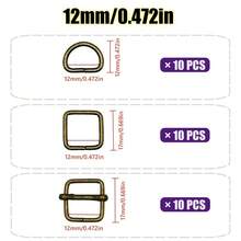 30 件/包 10-38 毫米金属皮带扣五金套装，D 形环，滑动扣，矩形环，4 种颜色适用于手提包宠物项圈缝纫