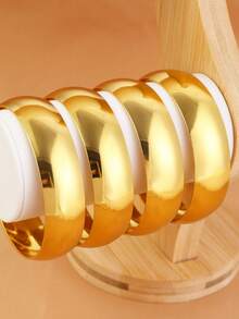 1 سوار من النحاس المطلي بالذهب عصري، مناسب للارتداء اليومي والمناسبات للنساء، هدية