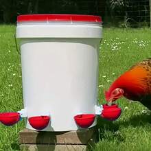 16pcs Chicken Feeder Bowls With Drill Bits, Automatic Duck & Bird Waterer, Poultry Feeder With Drill And Stand, Self-Stopping Integrated Design, Some Accessories In Random Colors. Although The Drill Bits Are Wrapped In Paper, Please Still Be Careful When Unpacking To Avoid Scratching Your Hands. - Multicolor - View 12