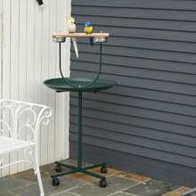 PawHut Bird Perch Stand, T-Stand Bird Training With Perch, Green - Green - View 1