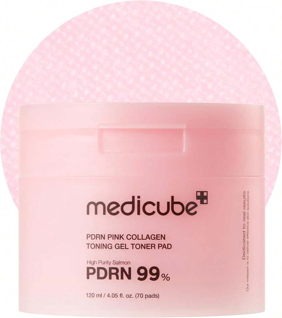 Medicube Salmon DNA PDRN Pink Collagen Jelly Pad | Korean Gel Toner Pads With Niacinamide, Madecassoside, Retinol | Soothing, Radiance & Uneven Skin Tone | Korean Skin Care | 70Pads - Pdrn 果凍凝膠墊 4.05 液體盎司(1 包) - 查看 1