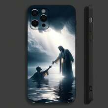 Funda de Teléfono con Diseño de Dios Jesús Rezo Compatible con Apple  15,14,13,12,11,Pro,X,XS,Max,XR,Plus,Mini Funda Negra Suave, Compatible con Funda  17, Funda  17 Pro, Funda  17 Pro Max - z6 - Ver 13