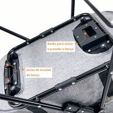 Mighor Carrinho de passeio com berço removível para Pet, animal de estimação, cachorro, cão, gato de médio porte até 20 Kg - Cinza - Visão 8