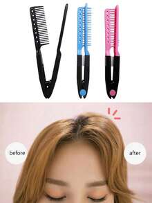 V型造型梳，韩式简约直发梳，发廊美发梳，剪发梳，美发套装，美发工具套装 - 彩色 - 查看 3