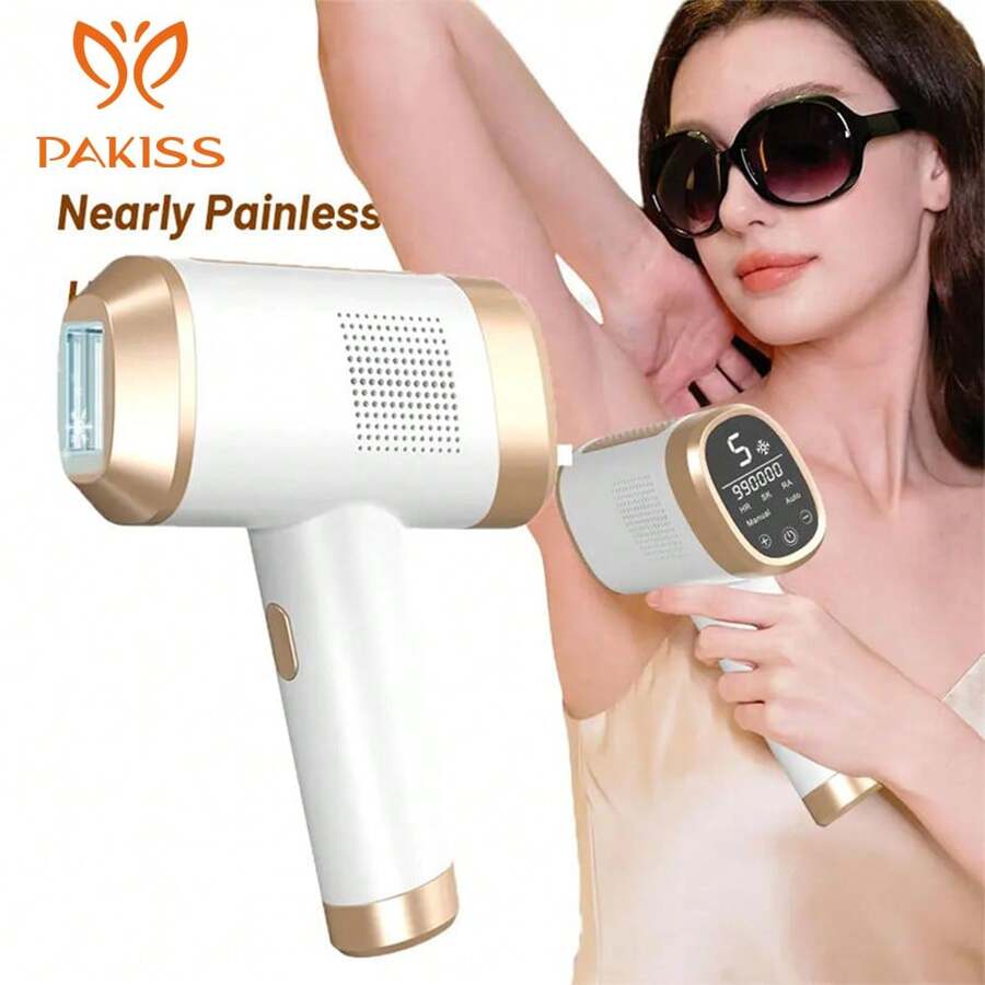 PAKISS FY-B505BG IPL Hair Removal Device Hair Remover For Women/Men, 9 Levels, Auto/Manual Modes, Full Body Use (Face, Legs, Underarms, Bikini) - Mother's Day/Father's Day Gift Double Fluorescent Tubes, Large Window For More Efficient Hair Removal - 查看 1