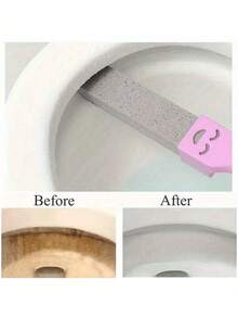 5pcs Pumice Stone Toilet Brush Set With Handle - Bathroom Cleaning Stone For Removing Limescale, Rust And Stains On Toilet, Tiles, Sink And Bathtub | Ergonomic Handle | Pumice Cleaning Agent - Purple - View 2