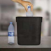 Deskside Wastebasket, 3.25 Gallon/13 Quart/12 Liter (Plastic), Black (Set Of 4), For Deskside Use