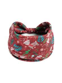 1pc Christmas Snowman & Reindeer Striped Knotted Sports Headband, Fashionable For Women Fall Winter Hair Band Hair Accessories For Women For Vacation Outfits Woman Women Bandnas Winter Head Scarf