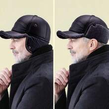 [3 Colors Available] Men's Winter Warm Hat, Thickened Brimmed Cap, Casual Versatile Fashion Suitable For Daily Outdoor Use Fall