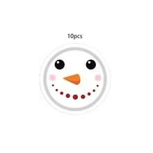 10 件/20 件/40 件/50 件/80 件，圣诞纸盘 7 英寸圣诞老人餐盘，圣诞雪人姜饼人派对纸盘晚餐甜点圣诞节新年生日派对用品 - 彩色 - 查看 15