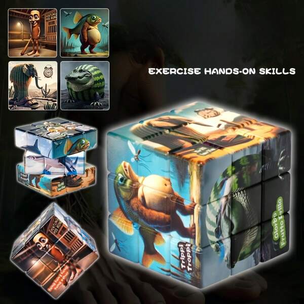 Interesting Puzzle Cube, Cartoon Exterior, 3x3x3 Cartoon Magic Cube Suitable For Beginners