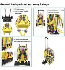 Un carro plegable de seis ruedas de aleación de aluminio, adecuado para los carros de mochila escolar de los estudiantes. Este diseño liviano y conveniente es muy adecuado para uso en campus y viajes. - Negro - Ver 4