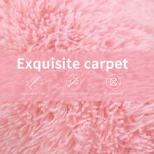 eluckya Thickened Super Soft Fluffy Long-Haired Carpet, Washable Plush Carpet, Exquisite Home Decoration Embellishment, Suitable For Home Decoration, Modern Room Decoration, Bedroom Accessories, Fabric Carpet, Housewarming Gift, Upgraded Non-Slip Indoor Carpet, Living Room, Kitchen, Bathroom, Dining Room, Study, Dressing Room, Office - 粉色 - 查看 7
