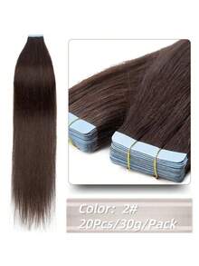 Extensiones de cabello humano de 10-24 pulgadas de color piano, cabello humano remy liso y sedoso, trama invisible sin costuras, set de 20 piezas - S2 - Ver 11